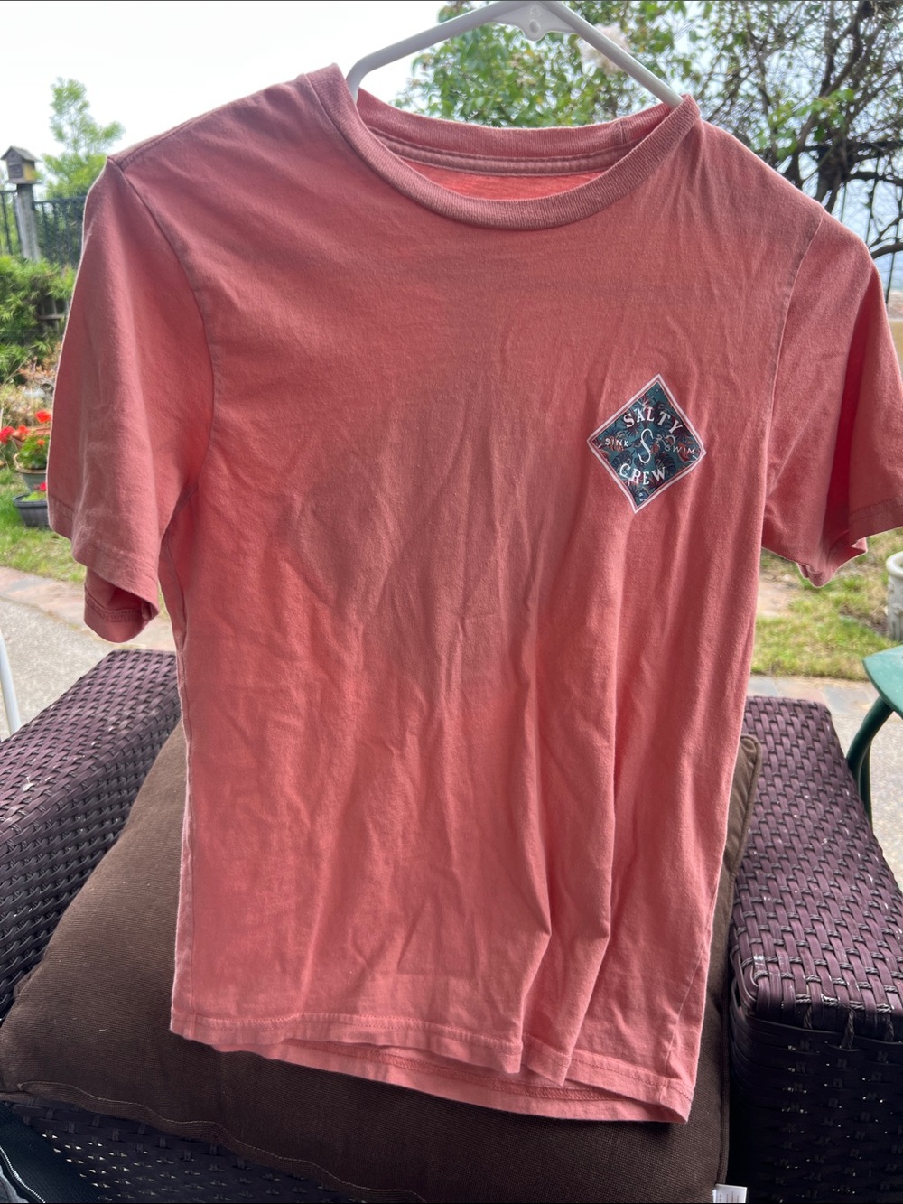 Salty Crew Coral Pink Short Sleeve Logo Tee